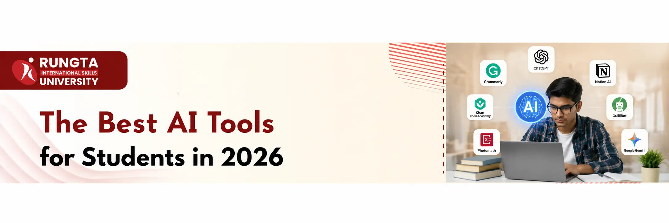 Indian student using AI tools for studying and completing academic tasks in 2026