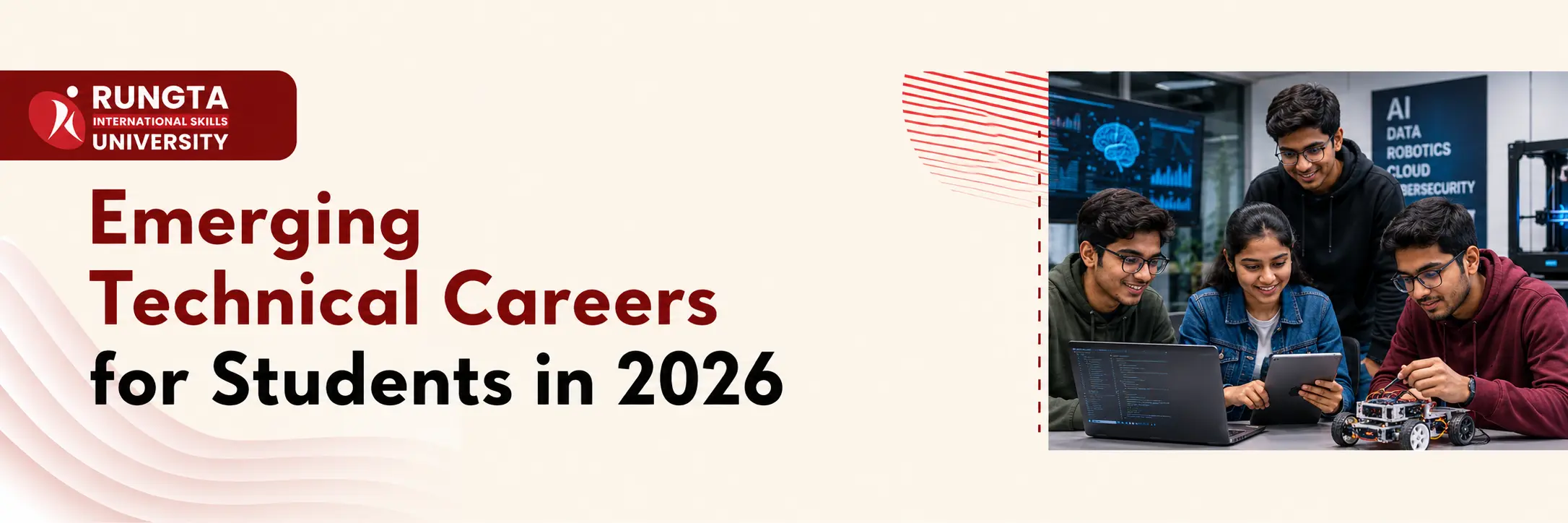 Indian students exploring emerging technical careers through AI, coding, robotics, and data technology