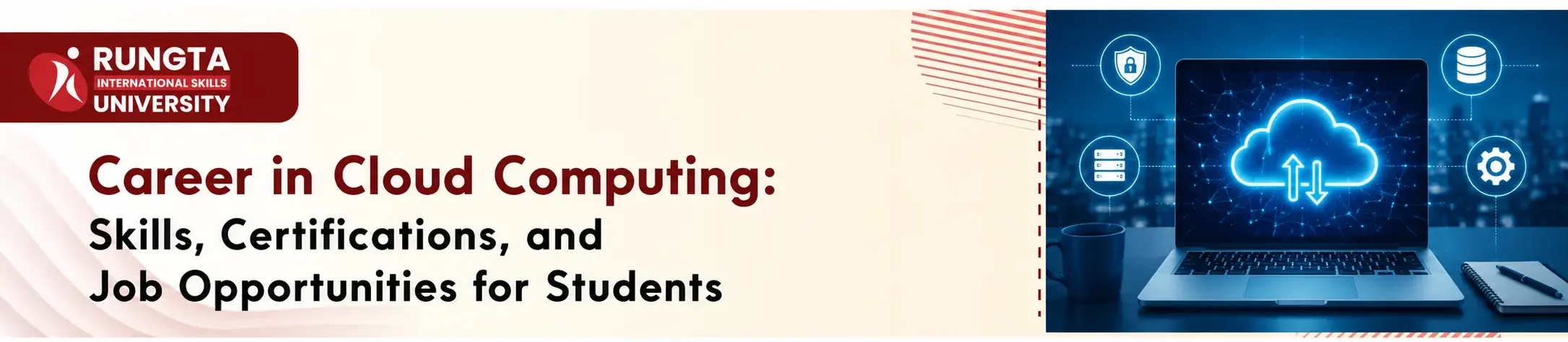Career in cloud computing showing cloud technology, skills, certifications, and job opportunities for students