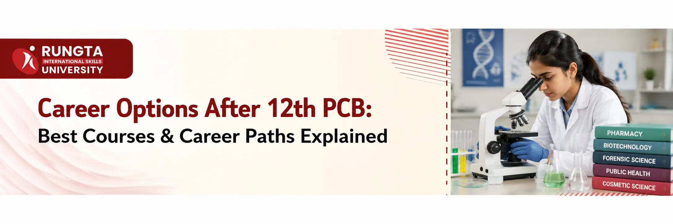 Career options after 12th PCB including pharmacy, biotechnology, forensic science, public health and cosmetic science